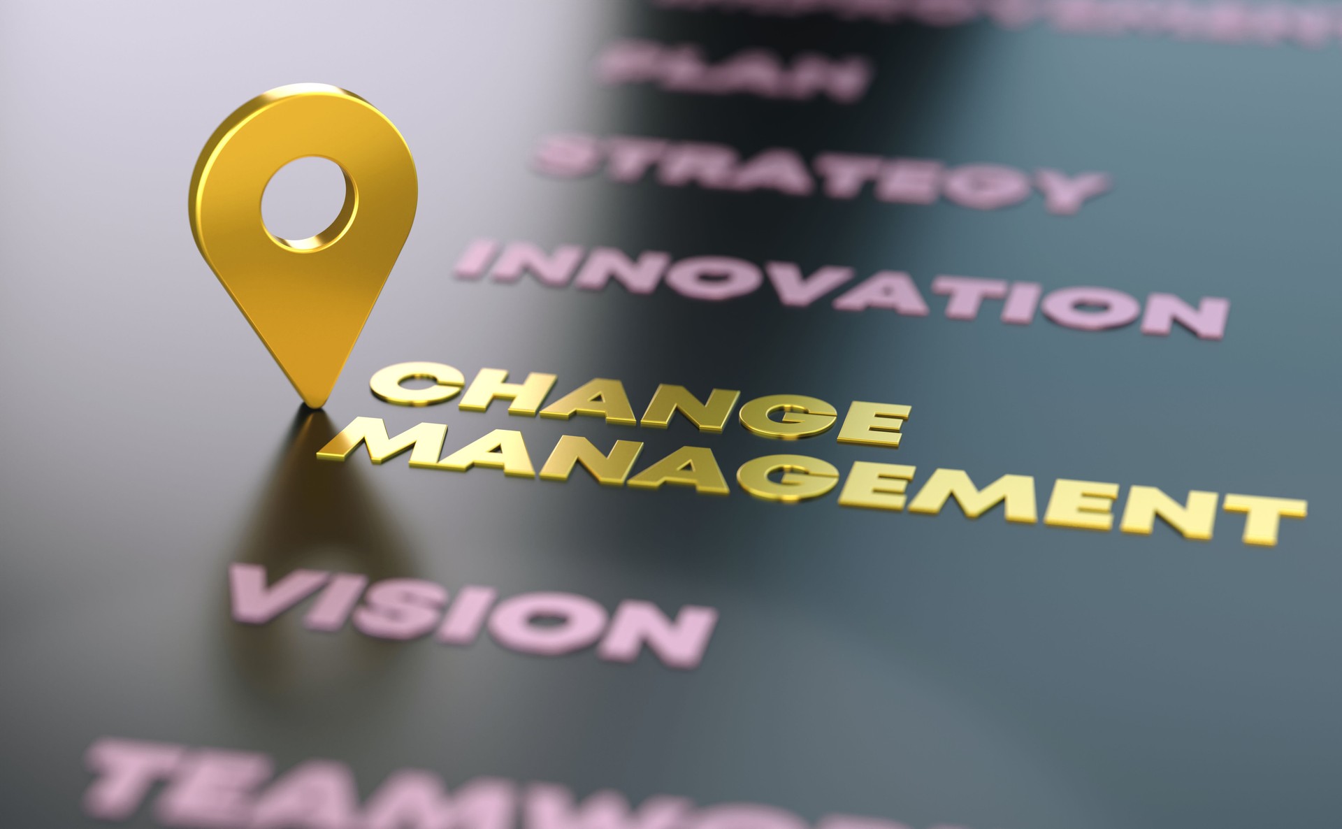 Change Management Related Words With Straight Pin